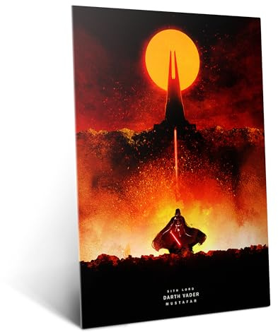Displate Offiziell Star Wars MetallPoster Magnetische Befestigung Inklusive Lizenziert Bilder Hochwertiges Poster Sith Lords - Darth Vader Poster 45 cm x 32 cm