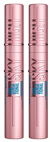 2 x Maybelline New York Sky High Lash Sensational Mascara Volumening & Verlängerung, wasserfest, Farbe Schwarz