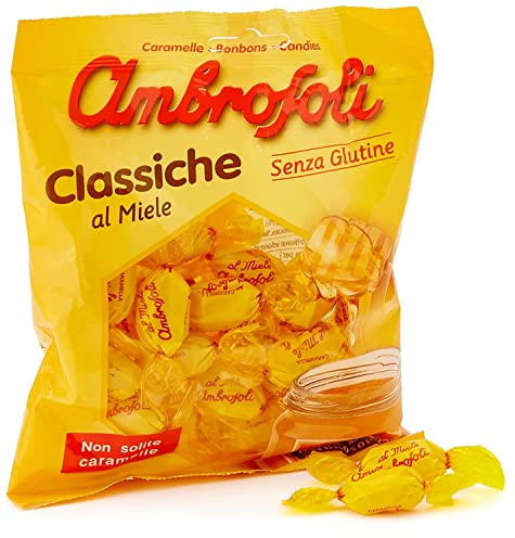 Caramelle al miele Classic italienische Honigbonbons zart süß 6 x 135g | Bonbons morbide con aroma di favo, einzeln genießbar für Hals, Tee und kleine Pausen, Gesamtnettogewicht 810 g