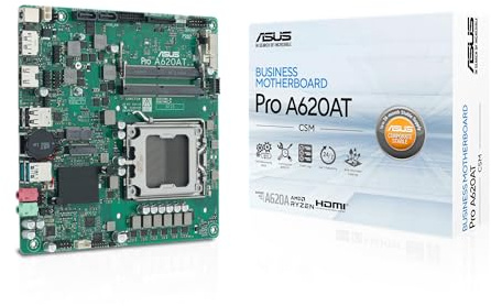 ASUS PRO A620AT-CSM Business Mainboard Sockel AMD AM5 | Thin Mini-ITX, PCIe 4.0 M.2, DDR5 SO-DIMM, Q-LED Core, COM Debug Header, Control Center Express