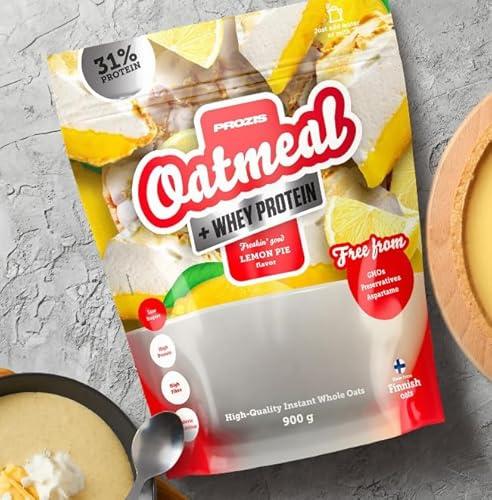Prozis Oatmeal + Whey - Farina d'avena e whey 900 g - multi gusti (Torta al limone)