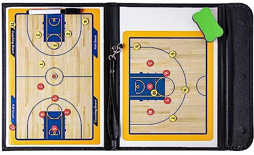 SIDID Taktikfolie Basketball Magneten Tragbares Taktikmappe Basketball, Professional Basketball Taktiktafel mit Trocken Abwischbarem Magnettafel-Set (53cm x 24cm)