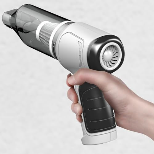 3 in 1 Aspirabriciole Senza Fili 9000pa Aspirapolvere Portatile Auto, Pet Hair Eraser Ricarica USB Aspirapolvere a Mano (Gray,Base)
