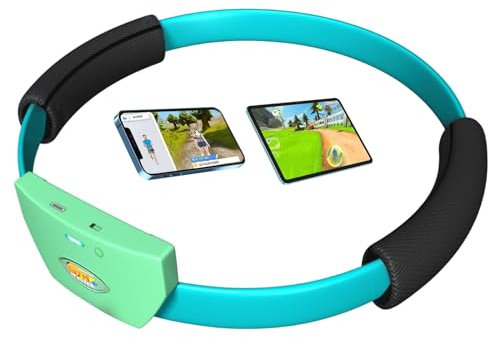 NBCP Gym Ring Fit Adventure für Kinder, Kinder- Workout Spiele Ringe mit Rutschfestem Griff und Verstellbarem Beingurt Zubehör für Android & iOS Mobiltelefone