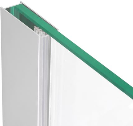 MOMENTS OF GLASS Perfil de Pared de Aluminio en U 180 cm para Mamparas de Ducha com Vidrio de 8 mm, 1 goma reductora incluida
