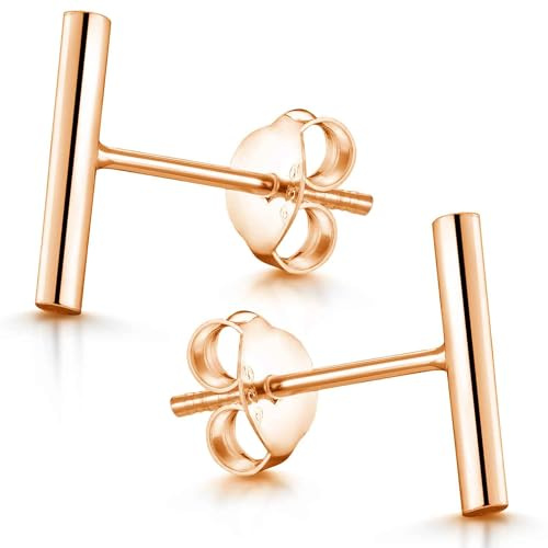 Minimalistische Stab Ohrstecker Silber 925 für Damen SO-352 | Ohrringe Stecker 10mm auch für 2. Ohrloch inkl. Schmuck Box von MATERIA by Matthias Wagner