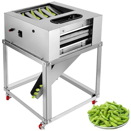 LHQYA Máquina Peladora Guisantes Completamente Automática, Peladora Edamame, Espaciado Ajustable Entre Rodillos/regulación De Velocidad Continua/Ajuste Automático Flotante Elástico