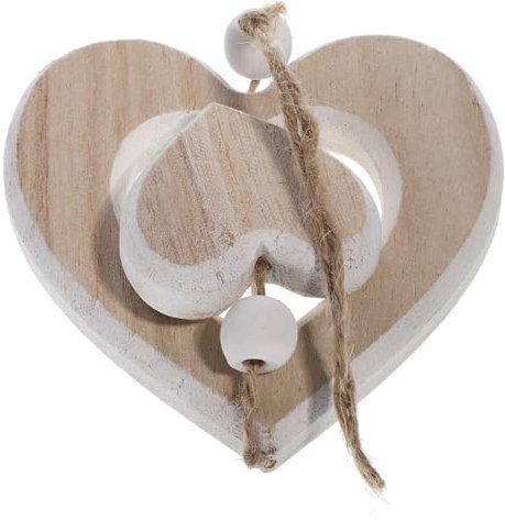 STOBAZA 2stücke Holzherz Hängedeko Kreative Wanddekoration Für Hochzeiten Und Projekte Innenbereich Aus Hochwertigem Holz Einfach Aufzuhängen Liebevolles Design Für Festliche Anlässe