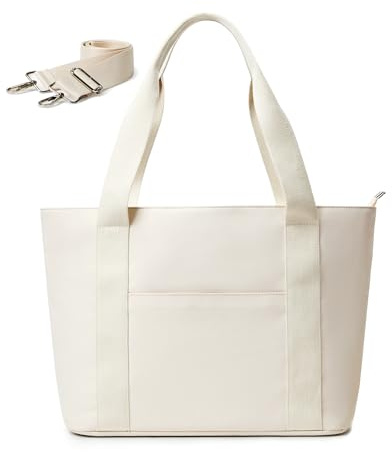 KALIDI Shopper Tasche Damen Groß, Uni Tasche, arbeitstasche mit verstellbarem Riemen und 15,6 Zoll Laptopfach für Reisen, Arbeit, College