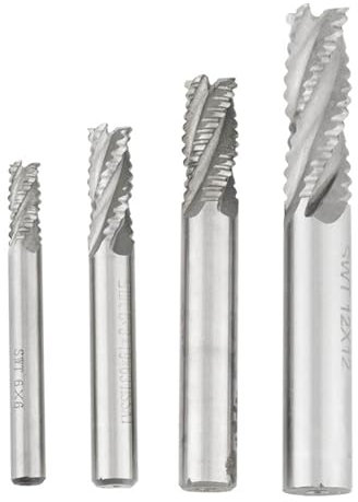 HUAOSN 4 Piezas 4 Flautas HSS Fresa de Desbaste, Fresa CNC Fresa M6, M8, M10, M12, Fresa para Fresadora