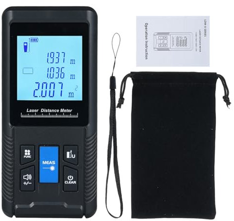 Weytoll Digital Laser Rangefinder Smart Laser Distance Meter with Single Continuous Volumes Area Pythagoras Measurement Modes Handheld Measure Tool 100m/328ft