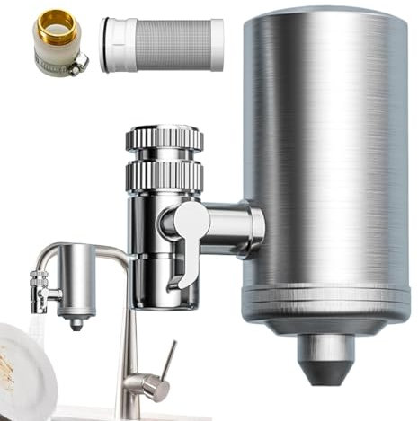 Filtre À Eau De Robinet Pour Évier De Cuisine - Filtre Eau Pour Évier - Système De Montage De Robinet | Purificateur D'eau Du Robinet, Filtre À Eau En Acier Inoxydable Pour Plus Propre, Eau Du Robine