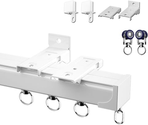 Binario per Tenda per Soffitto e Parete, Robusto Binario per Tende Da Esterno Bastone per Tenda Singolo Binario, Sistema Di Binari Scorrevoli per Tende Da Soffitto, 1m 2m 3m 4m 5m 6m(Bianco,280cm(9.2f