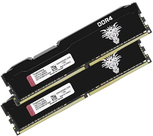 DDR4 3200MHz 16GB Kit (8GBx2) Desktop RAM PC4-25600 UDIMM Non-ECC Unbuffered 1.35V 288 Pin CL16 PC Computer Memory Upgrade Module Support XMP 2.0 Auto Overclocking (Black)