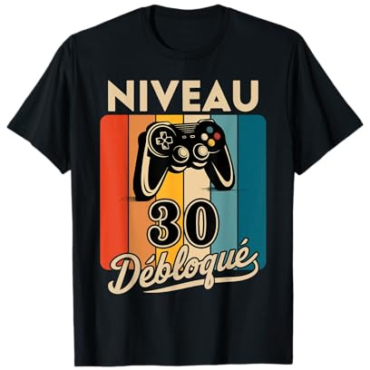 Niveau 30 Ans Homme 1996 Anniversaire Gamer Niveau 30 Homme T-Shirt