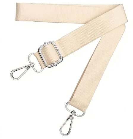 Schultergurt für Tasche, Taschengurte zum Wechseln Verstellbar, Breit 2.5cm Taschengurt mit Silber Karabiner, Taschengurt Beige für Handtasche Crossbody