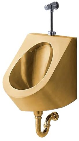 JINGSHIQIAOPL Urinoir Homme Mural Anti-fuites en Acier Inoxydable 304, Urinal Homme pour Une Installation Murale Polyvalente : Maisons, Hôtels, Restaurants, Écoles, Prisons, Hôpitaux(Gold)