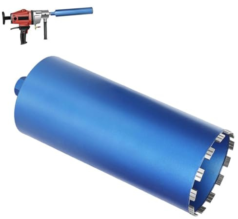 Couronne de forage diamantée UNC Ø 162 mm L 460 mm 12 segments pour béton carrelage | Couronne de forage diamantée Turbo de 10 mm pour perceuse à carotterie, foret humide/sec