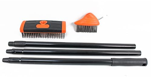 AMSLSIU Balai à Fil métallique 3 en 1 pour allée, Brosse réglable pour pavés et Mauvaises Herbes, désherbage et désherbage.