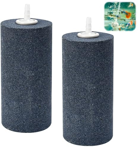 Elyyapt 2 Pack Large Air Stone Cylinder 10cm Air Bubble Diffuser Aquarium Air Stone Airstones Pond Aerator Stone Bubble Diffuser Release Tool for Pond Aquarium Fish Tank
