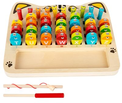 DAWCBVJQ Magnetisches Puzzle, magnetisches Holzpuzzle, pädagogisches Spielzeug für Feinmotorik, für Kinder, Mädchen und , Spielzimmer, Klassenzimmer, Familie, Abend und Reisen