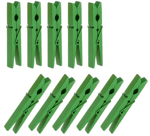 ELAYARD 40 pièces Pinces à Linge Bois Vert Lot de Pinces Robustes Bois Dur avec Métal pour Maintenir Couvertures Quilts et Vêtements Au Vent