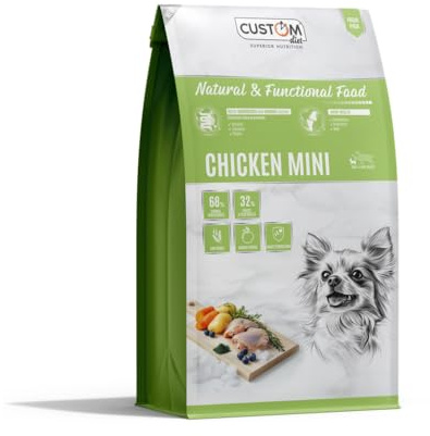 Custom Diet - Pienso Chicken Mini 6 kg – Pienso Completo para Perros Adultos Pequeños, Pollo + Arroz Integral, Digestión Suave & Pelaje Saludable