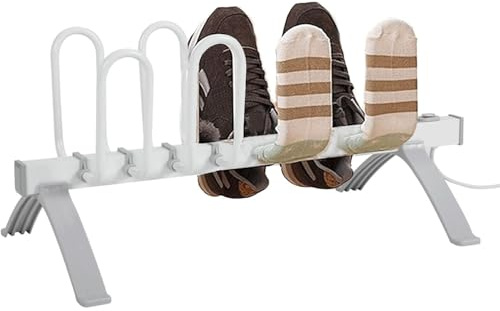 4 Pairs Electric Shoe Dryer Rack, 40W-80W Boot Glove Socks Dryer and Boot Warmer, 45-55 ℃ Constant Temperature, Free Standing Boots & Gloves Dehumidifier, for Home,Office,School