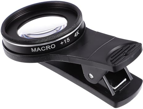 LIGIGWASH Obiettivo Macro per Telefono Cellulare 15x 37mm Lente Clip Antiscivolo Anello Resistente per Fotografia Macro Smartphone ad Alta Definizione 4k Messa a Fuoco 3-6 Cm