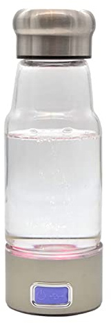 Bouteille d'eau alcaline à hydrogène, générateur d'eau Riche hydrogène, ioniseur, Gourde énergétique avec Chargement USB, Bouteille Verre Portable 350 ML pour randonnée et Camping.