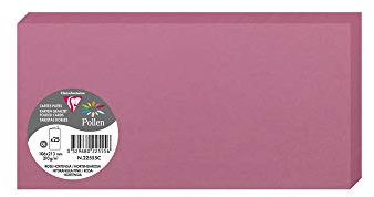 Clairefontaine 22555C - Paquet de 25 Cartes Doubles - Format DL (10,6x21,3cm) - 210g - Coloris Rose Hortensia - Carton d'Invitation Evènements et Correspondance - Gamme Pollen - Papier Premium Lisse