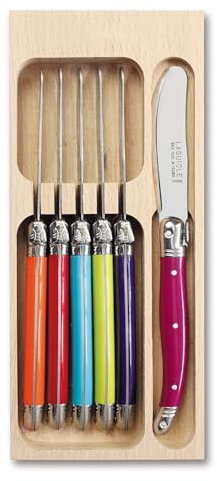 Laguiole 6pc Butter Knife Set In Tray (Wild Flowers)