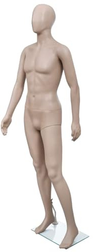 vidaXL Manichino Intero Ruotabile Uomo Maschile Testa Arrotondata Espositore