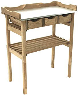 Pflanztisch mit Schubladen altkieferfarben Beistelltisch