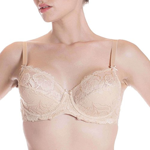 Lepel Belseno Reggiseno in Pizzo Balconcino Coppa C Art. 251 Colori Bianco Nero e Fard - Fard 5