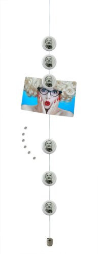 Trendfinding - Cuerda magnética para fotos, 6 marcos de fotos, 6 imanes de neodimio