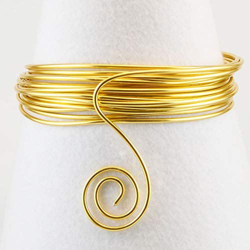 Vaessen Creative Aludraht x, Biegsam Schmuckdraht, Alluminio, Hell Gold, 1500 x 0,011 x 0,2 cm, Oro Chiaro, 0,8 mm 15 m, unità