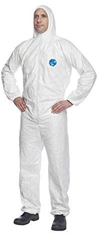 DuPont Tyvek 200 - Felpa EasySafe con cappuccio, categoria III, tipo 5 e 6, taglia M, colore: Bianco