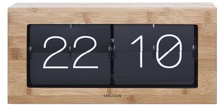 Karlsson Wand-/Tischuhr Boxed - Flip XL - Bambus - 37x17,5x9cm - Rechteck - Bamboo - Standuhr - Tisch Uhr