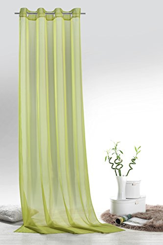 heimtexland Fashion&Joy - Ösenschal Voile Pistazie HxB 245x140 cm - transparent einfarbig - Dekoschal grün Gardine Typ418