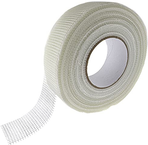 SeKi Gitterband 48mm x 90 Meter selbstklebend, Glasfaser-Gewebeband; Fugenband für Risse und Löcher; Armierungsgewebe, Bewehrungsband für Trockenbau Fugen, Weiß