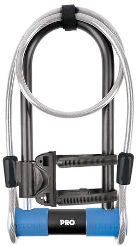 Oxford LK349 D Motorcycle Lock with Alarm, Pro Secured by Design (SBD) & Cable, 320mm x 173mm (Includes 1.2m Cable)