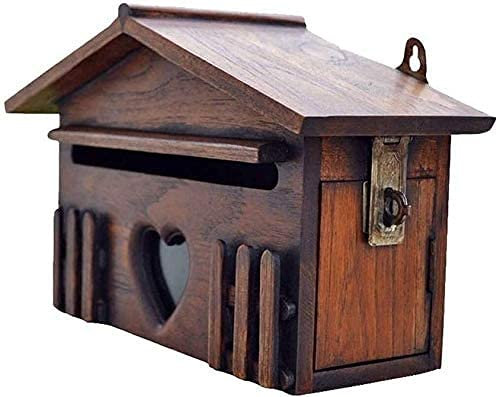 Cassetta Postale Cassetta Delle Lettere Cassetta delle lettere decorativa vintage in legno Cassetta delle lettere della fattoria con serratura Cassetta postale appesa a parete Scatola dei commenti Sca