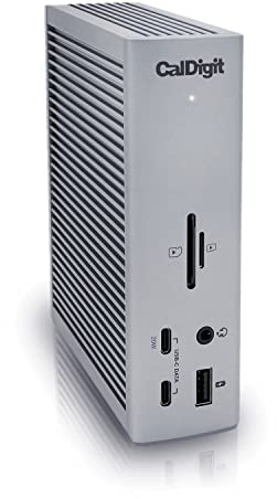 CalDigit TS4 18 Port Thunderbolt 4 Dock, 98W Charging, 3X TBT4 (40Gb/s), 3X USB-C + 5X USB-A (10Gb/s), 2.5GbE LAN, 8K@30Hz or 2X 6K@60Hz Displays, Mac/Windows/Chrome, Space Gray, 0.8m Certified Cable