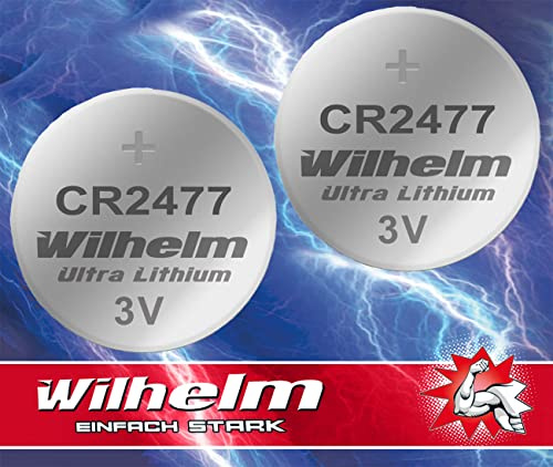 Wilhelm CR2477 Lithium Knopfzellen 3V 1070 mAh ø24 x 7,7 mm – 2 Stück