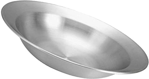 CALLARON Wide Rimmed Pasta Bowls: 20cm Stainless Steel Soup Bowls Wide Rim Salad Metal Food Bowl Shallow Dinner Plate Fruit Dish for Serving Silver