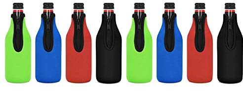 Pavewood 40 Pack Beer Bottle Insulator Sleeve Keep Drink Cold,Zip-Up Bottle Jackets,Beer Bottle Cooler Sleeves,Neoprene Cover