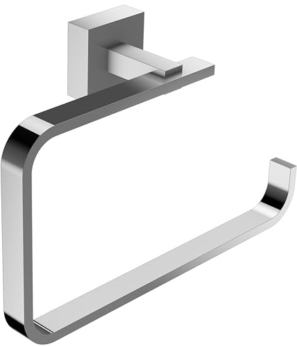 JACOB DELAFON Toallero Mural Cuadrado Incluye Kit de Fijación Fácil Instalación Color Cromo ÉO E77833-CP