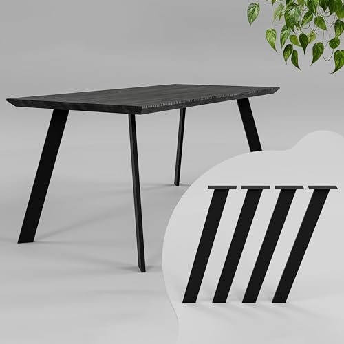 MATERIUM® Tube - Tischbeine - 4X Tischbeine Metall Schwarz 70cm - inkl. Schrauben - Elegantes hochwertiges Design - Esstisch, Schreibtisch (Schwarz, pulverbeschichtet)