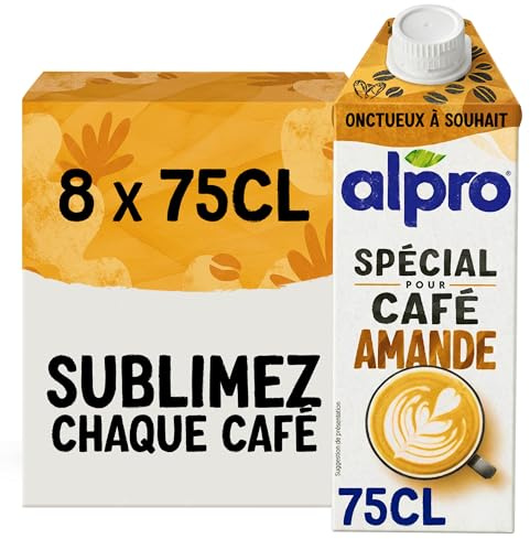 Alpro Bebida Vegetal de Almendra Barista - Ideal para el café - Pack de 8 x 0,75L